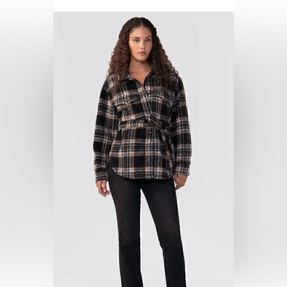 New With Tags Shay Plaid Tie Waist Jacket from Nordstrom